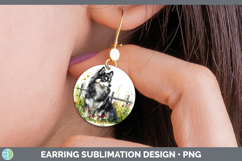 GorgeousFence Dogs 05 Round Earrings design.
