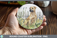 GorgeousFence Dogs 05 Round Coaster design.