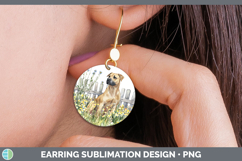 GorgeousFence Dogs 05 Round Earrings design.