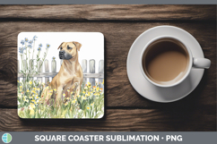 GorgeousFence Dogs 05 Square Coaster design.