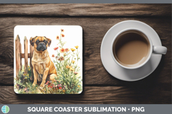 GorgeousFence Dogs 05 Square Coaster design.