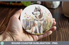 GorgeousFence Dogs 05 Round Coaster design.