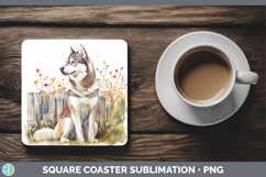 GorgeousFence Dogs 05 Square Coaster design.