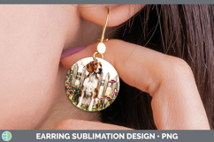 GorgeousFence Dogs 05 Round Earrings design.