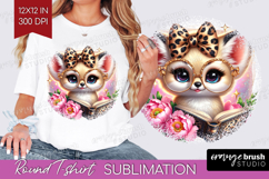 Fennec Fox Reading Round Tshirt Background Book Lover PNG Product Image 1