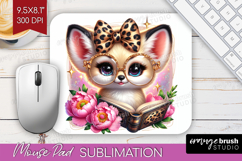 Fennec Fox Reading Mouse Pad Sublimation Book Lover Mousepad Product Image 1