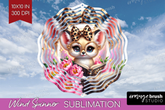 Fennec Fox Reading Wind Spinner Sublimation PNG Book Lover Product Image 1
