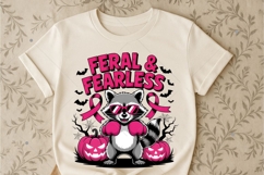Feral and Fearless Raccoon PNG, Breast Cancer Awareness Hall Product Image 4