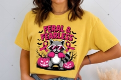 Feral and Fearless Raccoon PNG, Breast Cancer Awareness Hall Product Image 5