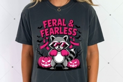 Feral and Fearless Raccoon PNG, Breast Cancer Awareness Hall Product Image 6