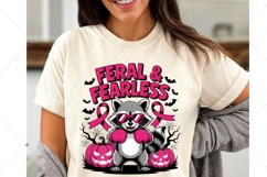 Feral and Fearless Raccoon PNG, Breast Cancer Awareness Hall Product Image 8