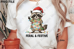 Feral and Festive Raccoon Christmas PNG Product Image 2