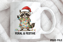 Feral and Festive Raccoon Christmas PNG Product Image 4
