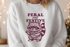Feral and Festive SVG, Funny Raccoon Christmas Cute PNG Art Product Image 2