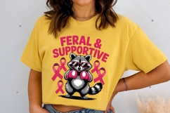 Feral and supportive Raccoon PNG, Breast Cancer Awareness Product Image 4