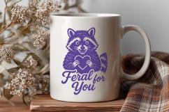 Feral for You SVG PNG, Funny Raccoon Valentine Cute Design Product Image 3