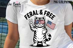 Feral And Free Cat PNG Merica Funny Cute Cat Fourth Of July