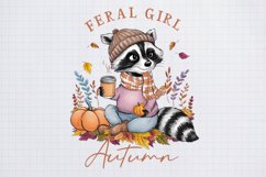 Vintage Raccoon Hallooween &amp; Fall, Halloween Sublimation Product Image 1