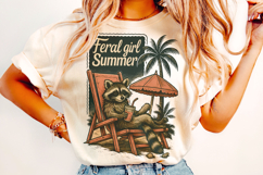 Feral Girl Summer PNG, Raccoon Summer PNG, Summer Vibes PNG Product Image 2