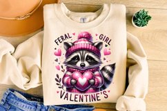 Feral Girl Valentine&#039;s PNG, Valentine&#039;s Day PNG, Raccoon Png Product Image 3