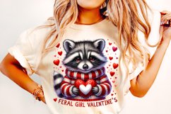 Feral Girl Valentine&#039;s PNG, Valentine&#039;s Day PNG, Raccoon Png Product Image 2
