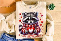 Feral Girl Valentine&#039;s PNG, Valentine&#039;s Day PNG, Raccoon Png Product Image 3