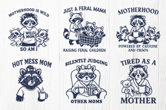 Feral Mom SVG PNG Bundle 6 Funny Exhausted Raccoon Mom Quote Product Image 2