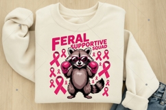Feral Supportive squad Raccoon PNG, Breast Cancer Awareness Product Image 4