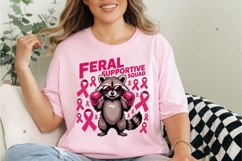 Feral Supportive squad Raccoon PNG, Breast Cancer Awareness Product Image 6