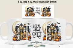 Feral Without Coffee | Cute Raccoon Halloween 11 & 15 oz Mug Product Image 2