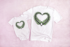 Fern Leaves Heart Wreath Flower Graphic Clipart PNG Product Image 3