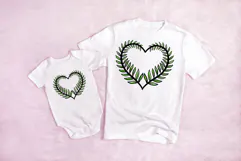 Fern Leaves Heart Wreath Flower Graphic Clipart PNG Product Image 3