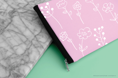 Meadow Ferns &amp; Wild Flowers | White Hand Drawn Leaves, Plant Product Image 7