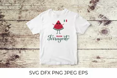 Buon Ferragosto SVG. Italian summer holiday. Cute watermelon Product Image 3