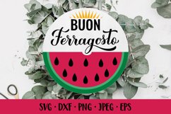 Buon Ferragosto round door sign. Italian summer holiday SVG Product Image 1