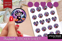 Ferret Halloween Round Sticker Cute Animal Printable Sticker Product Image 1