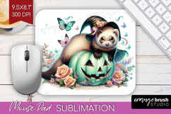 Ferret Halloween Mouse Pad Sublimation Coquette Mousepad PNG Product Image 1