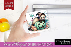 Ferret Halloween Magnet Sublimation Coquette Square Magnet Product Image 1