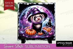 Ferret Halloween Slate PNG Cute Animal Square Slate Product Image 1