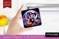 Ferret Halloween Magnet Sublimation Cute Animal Square PNG Product Image 1