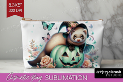 Ferret Halloween Cosmetic Bag Coquette Makeup Bag PNG Product Image 1