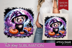 Ferret Halloween Tote Bag Cute Animal Tote Bag PNG Product Image 1
