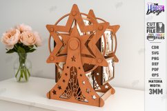 Wooden Ferris Wheel Photo Frame Laser Cut|3D Laser|Love SVG Product Image 1