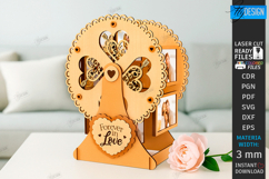 Wooden Ferris Wheel Photo Frame Laser Cut|3D Laser|Love SVG Product Image 1