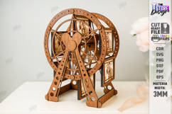 Wooden Ferris Wheel Photo Frame Laser Cut|3D Laser|Love SVG Product Image 1