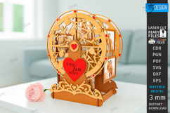 Ferris Wheel Photo Frame Laser Cut Bundle|3D Model|Valentine Product Image 7