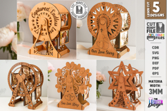 Wooden Ferris Wheel Photo Frames Laser Cut Bundle|Home Decor Product Image 1
