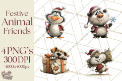 Santa Animal PNG Clipart, Christmas Animal PNG Product Image 1