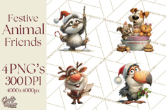 Santa Animal PNG Clipart, Christmas Animal PNG Product Image 1