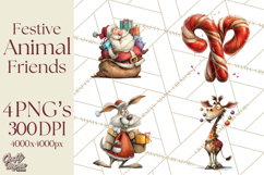 Santa Animal PNG Clipart, Christmas Animal PNG Product Image 1